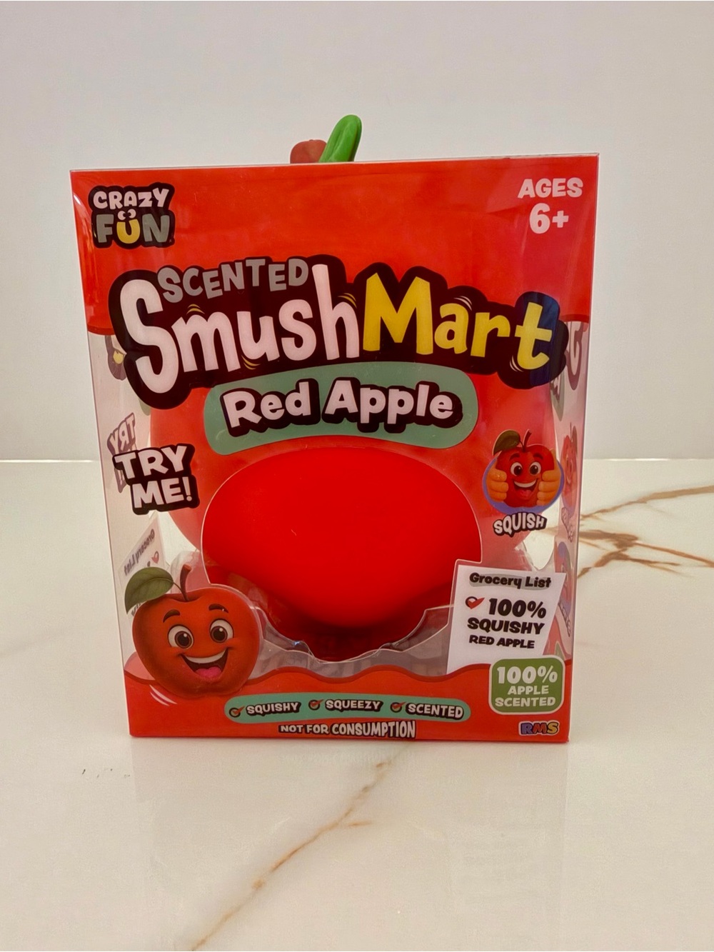 RMS Crazy Fun Scented SmushMart Red Apple Squish Stretch Sensory Toy